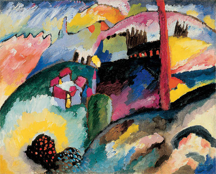 Landscape with Factory Chimney 1910 Kandinsky Oil Painting